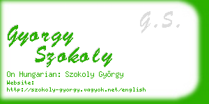 gyorgy szokoly business card